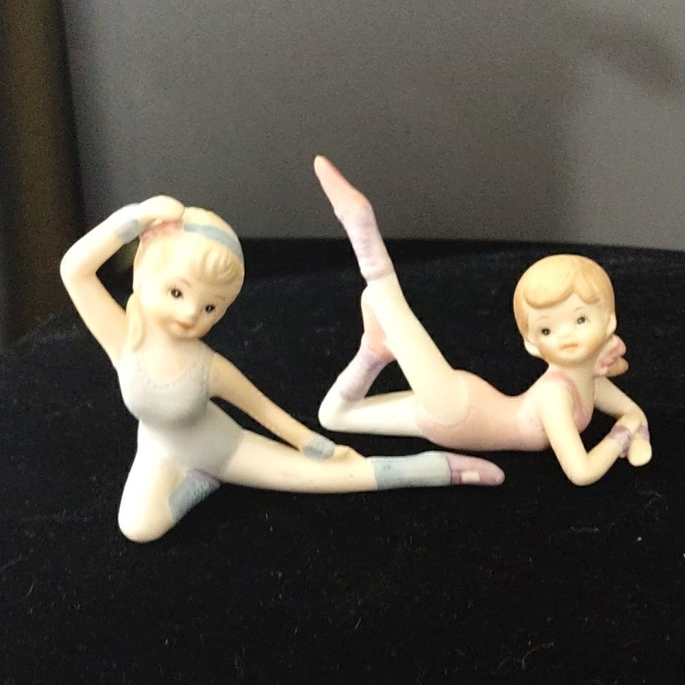 Vintage Homco 1406 (2) Porcelain Ballerinas